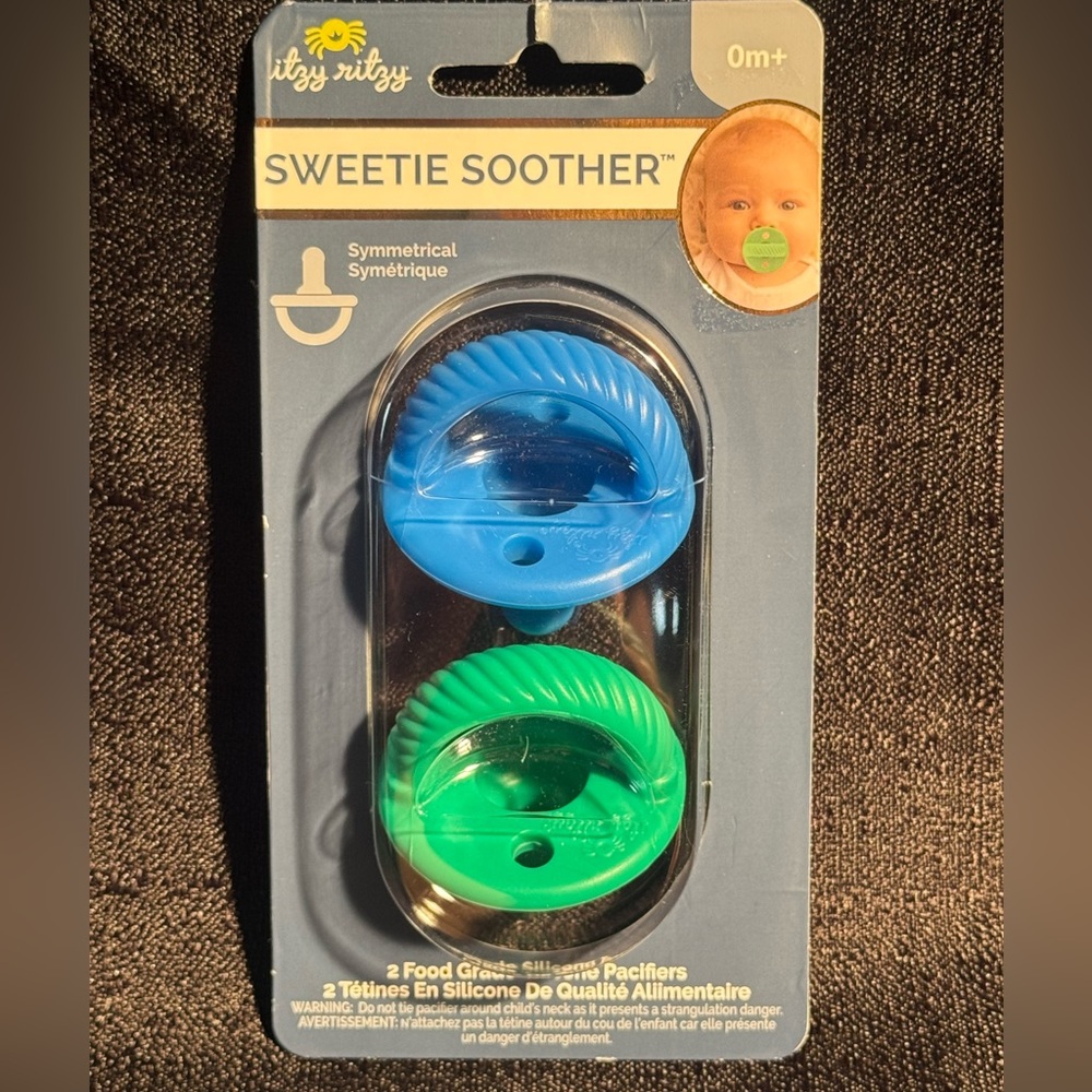 Itzy Ritzy Sweetie Soother Pacifiers - Blue and Green